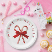 Prettige Kerst Kerststokken Papieren Bordje (Feest)