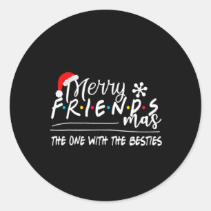 Prettige Kerst met vrienden Die met de beste kerst Ronde Sticker