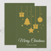 Prettige kerst Olivegroene kerstkaart (Voorkant / Achterkant)