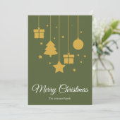 Prettige kerst Olivegroene kerstkaart (Staand voorkant)