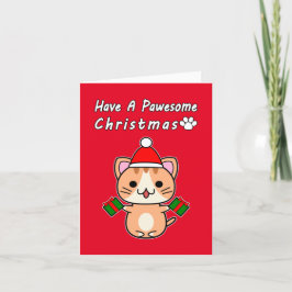 Prettige kerst - oranje tabby kat feestdagen kaart