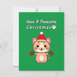 Prettige kerst - oranje tabby kat feestdagenkaart