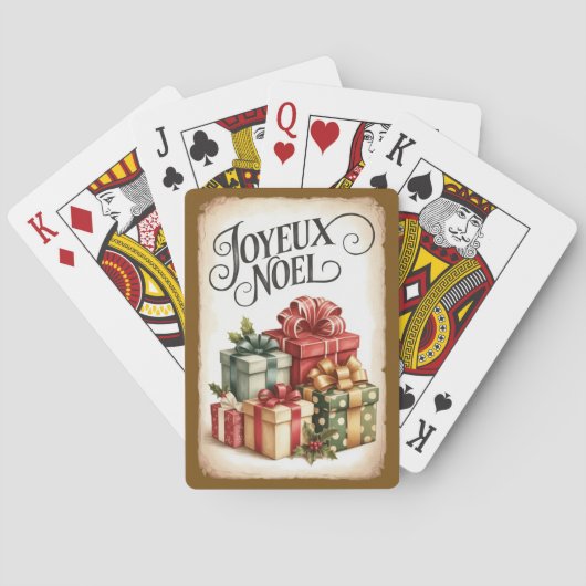 Prettige kerst poker speelkaarten Joyeux Noël (Achterkant)