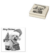 Prettige kerst Poodle rubber stempel (Gestempeld)