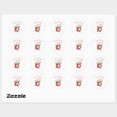 PRETTIGE KERST RETRO KONIJN STICKER (Vel)