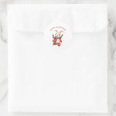 PRETTIGE KERST RETRO KONIJN STICKER (Tas)