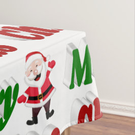 Prettige kerst Santa Claus rode groene typografie Tafelkleed