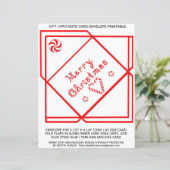 Prettige Kerst Swirl Cadeaubon A2 Envelop papier (Staand voorkant)