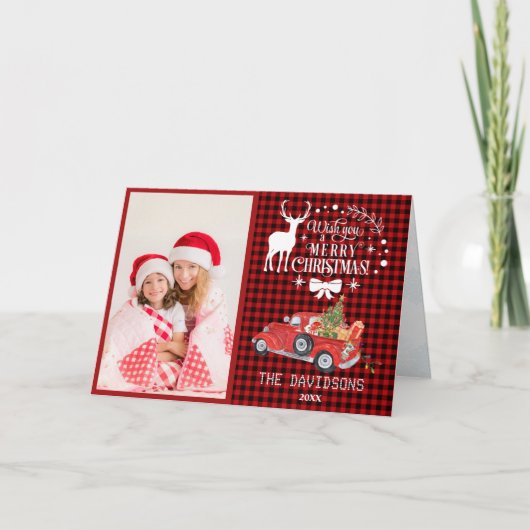 Prettige kerst Typografie Foto Feestdagen Kaart (Voorkant)