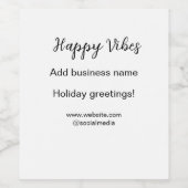 Prettige kerst vakantie groeten zakelijk j wijn etiket (Enkel label)