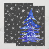 prettige kerstboom met sneeuw feestdagenkaart (Voorkant / Achterkant)
