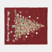 Prettige Kerstboom met Stippen Fleece Deken (Voorkant (Horizontaal))