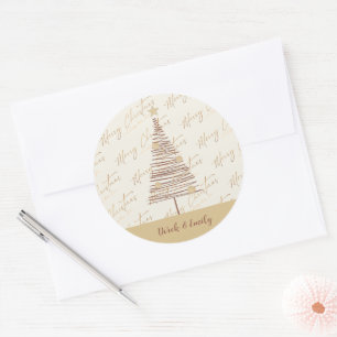 Prettige Kerstboom Nieuwjaar Schattig Gelukkig Nie Ronde Sticker