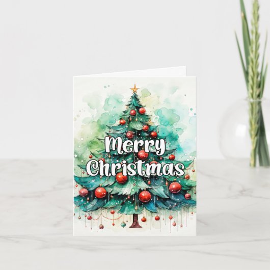 Prettige Kerstboom Prettige Feestdagen Kaart (Voorkant)