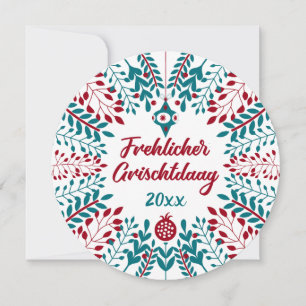 Prettige Kerstdag, Pennsylvania Dutch Kerstmis Feestdagenkaart