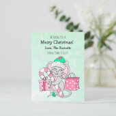 Prettige kerstdagen Cute Mouse Feestdagenkaart (Staand voorkant)