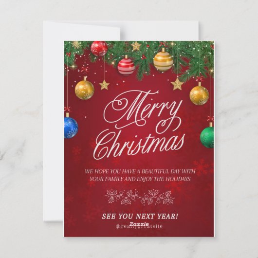 Prettige kerstdagen feestdagenkaart (Achterkant)