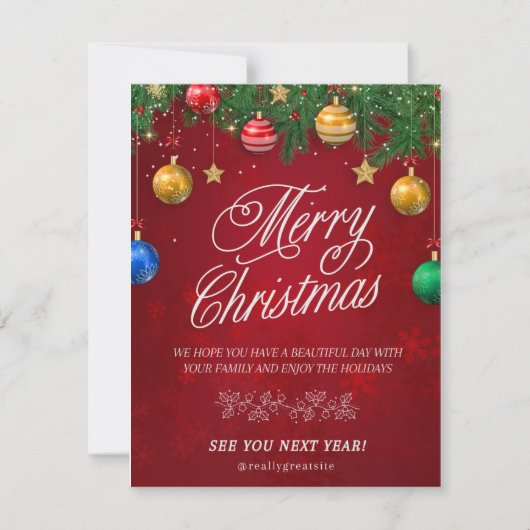 Prettige kerstdagen feestdagenkaart (Voorkant)