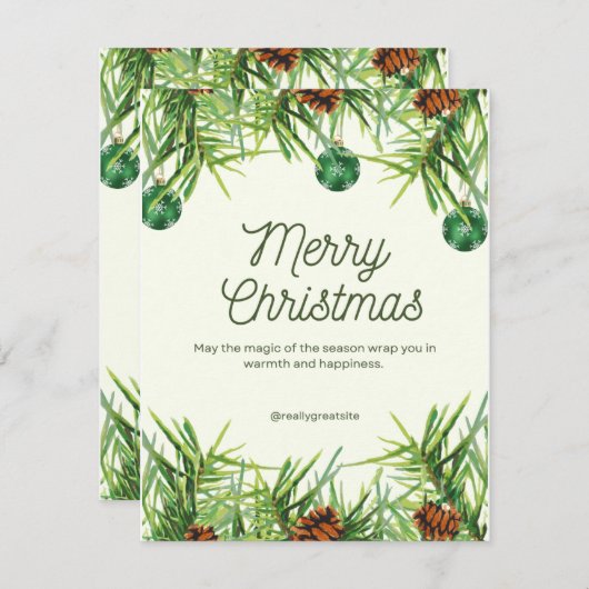 Prettige kerstdagen feestdagenkaart (Voorkant / Achterkant)