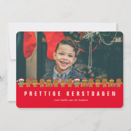 Prettige Kerstdagen Foto Gignerbread Mannen Kerst Feestdagenkaart