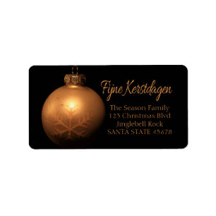 Prettige Kerstdagen Gouden ornament label