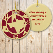 Prettige kerstdagen in Texas Keramisch Ornament