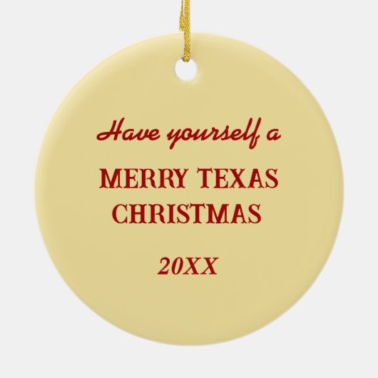Prettige kerstdagen in Texas Keramisch Ornament (Achterkant)