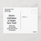 Prettige kerstdagen | Leuke Koe in Santa Hat Briefkaart (Achterkant)