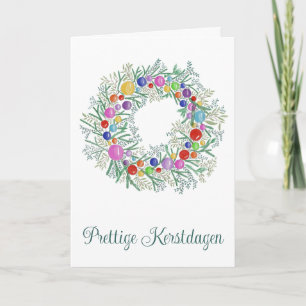 Prettige Kerstdagen, Nederlandse Kerstkrans Feestdagen Kaart