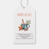 Prettige Kerstdagen | Recept warme chocolademelk Cadeaulabel (Voorkant)