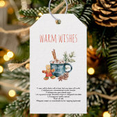 Prettige Kerstdagen | Recept warme chocolademelk Cadeaulabel