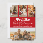 Prettige Kerstdagen Rood 4 Foto's Kerstkaart (Voorkant)