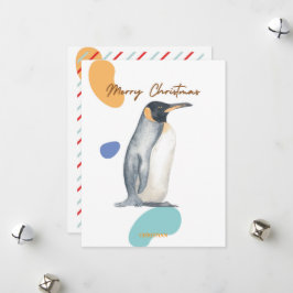 PRETTIGE KERSTDAGEN SCHATTIGE KINDEREN PINGUÏN VIN FEESTDAGENKAART