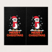 Prettige Kerstdagen Schattige Pinguïn Kaart (Buitenkant ongevouwen)