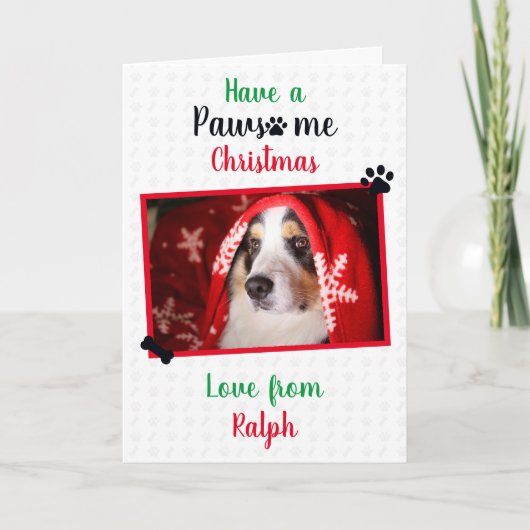 Prettige kerstdagen van de hond kaart (Voorkant)