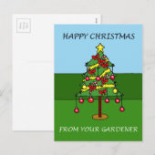 Prettige kerstdagen van uw Gardener Feestdagenkaart (Voorkant / Achterkant)