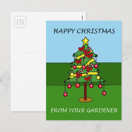Prettige kerstdagen van uw Gardener Feestdagenkaart (Voorkant / Achterkant)
