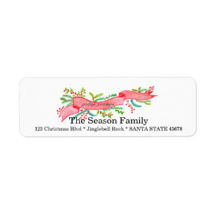 Prettige kerstdagen, waterverf kerstbanner etiket
