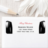 Prettige kerstfeest homohuwelijk retouradreslabels etiket (Insitu)