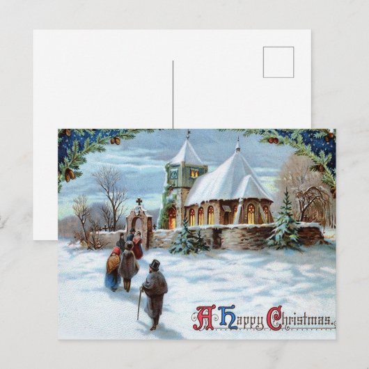  prettige kerstfeestdag in de kerk briefkaart (Voorkant / Achterkant)