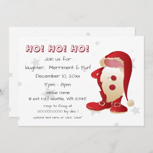 prettige kerstfeestelijke santa claus kaart (Voorkant / Achterkant)