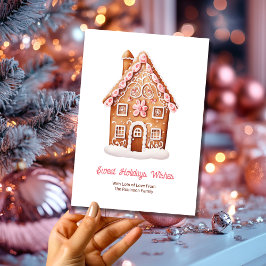 Prettige kerstgroeten Gemberkoekhuis Kerstmis  Feestdagenkaart