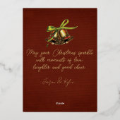 Prettige kerstgroeten Retro Kerstkaart Goud Folie Folie Feestdagenkaart (Achterkant)