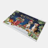 Prettige kersthond, Hondenliefhebber, hondencadeau Deurmat (Schuin)