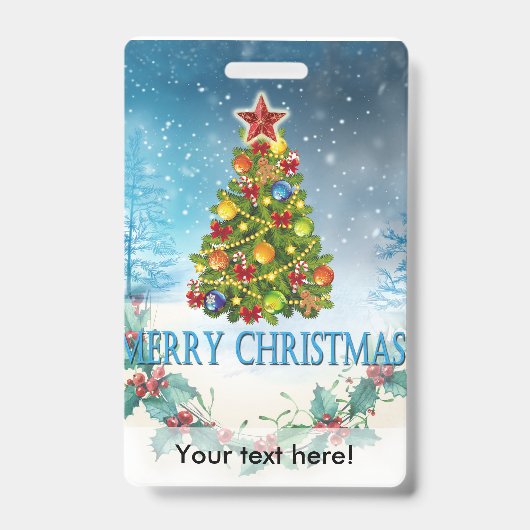 Prettige kerstkaart badge (Voorzijde)