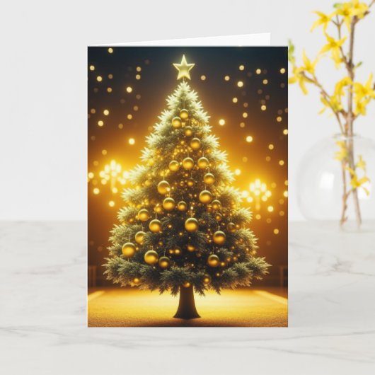 Prettige kerstkaart  kaart (Gele Bloem)