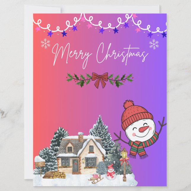 Prettige kerstkaart met kerstwensen (Voorkant)