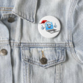 Prettige kerstlaptop ronde button 5,7 cm (In situ)