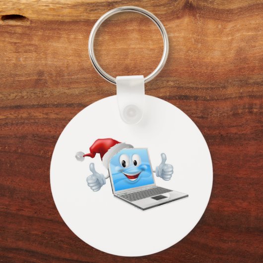 Prettige kerstlaptop sleutelhanger (Voorkant)