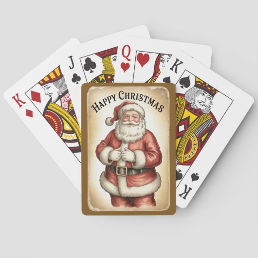 Prettige Kerstman Poker speelkaarten (Achterkant)